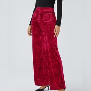 Halara High Waisted Pockets Straight Leg Velvet Casual Plus Size Pants — NWT